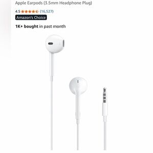 APPLE White Wired Earbuds with 3.5mm Jack